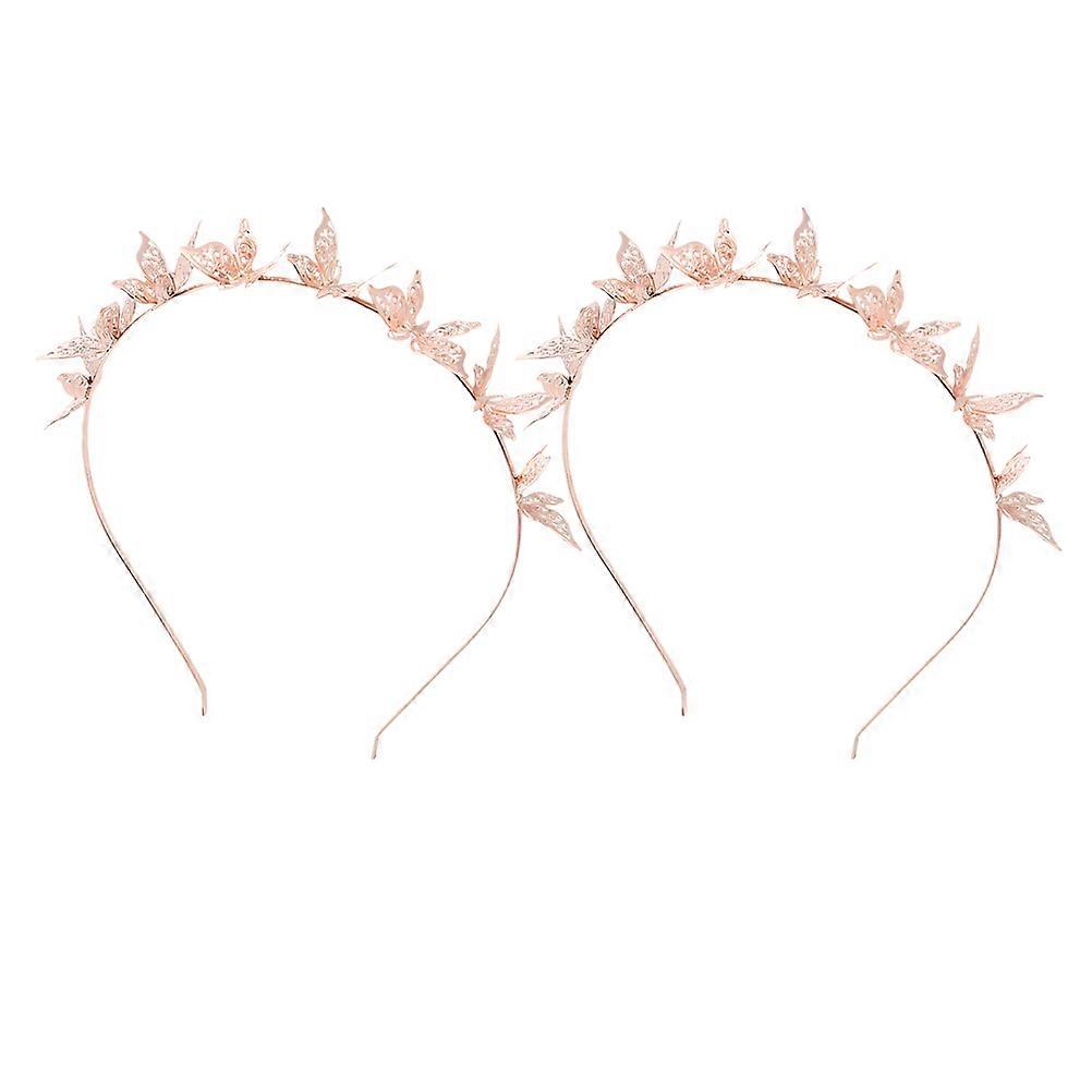Golden Elastic Metal Hair Bands for Decoration Lightweight NonFading 2 Pieces