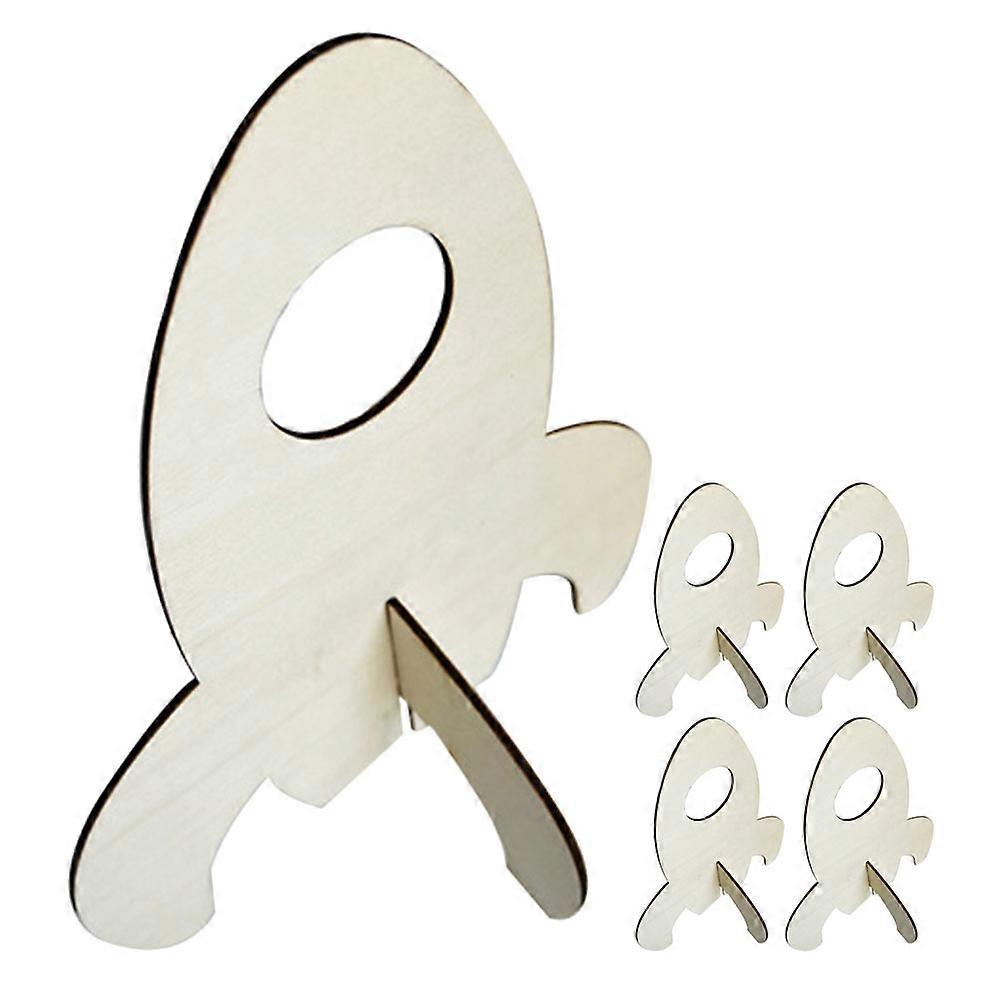 5pcs DIY Unfinished Wooden Rocket Crafts for Painting and Decorating – Smooth Surface Wooden Craft Kit for Creative Fun and Skill Building at Home or