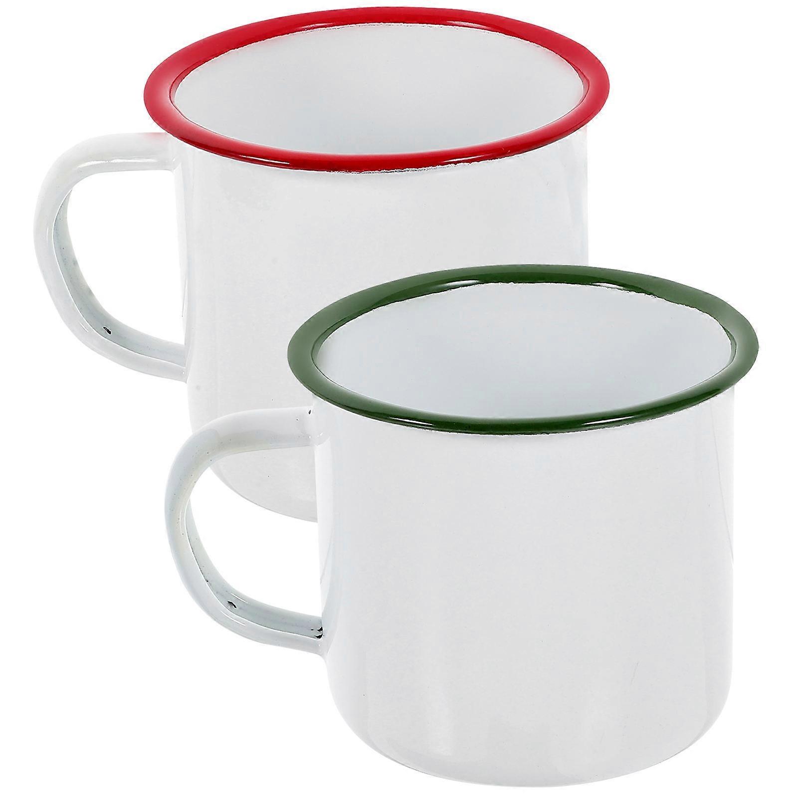 Here's a polished product description for your **2pcs Thickened Enamel Cups**:
**2pcs Thickened Enamel Cups – Vintage Style Household Mugs for