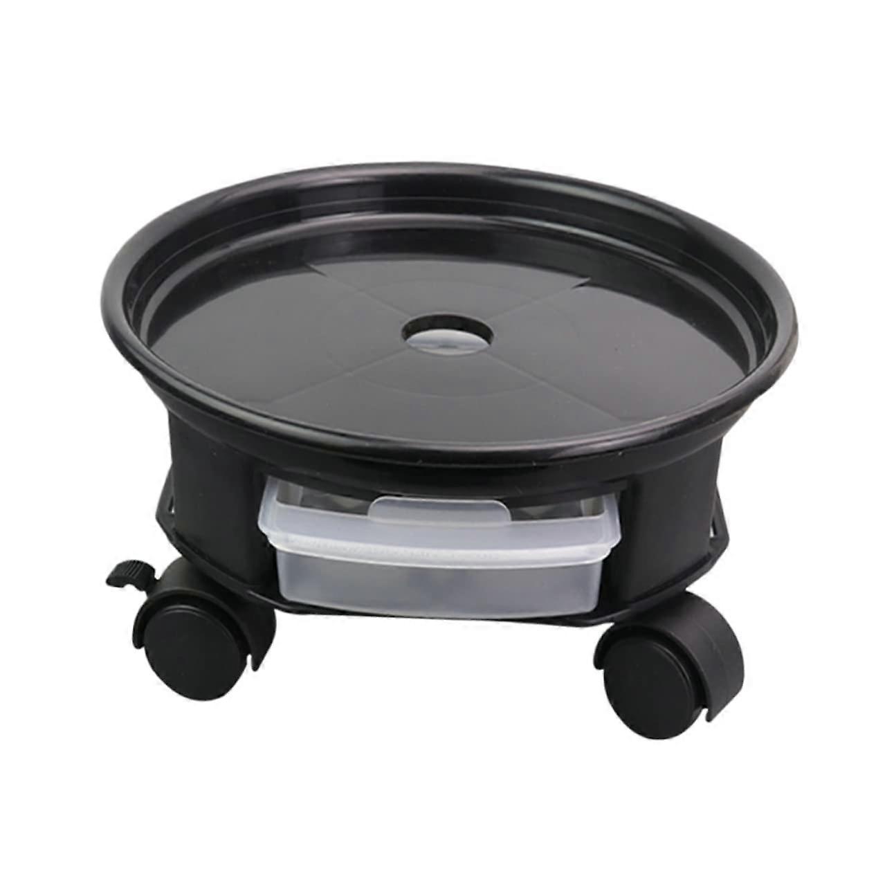 Bottom of the flower pot, large pot tray, round decorative tray, black, 7X30CM