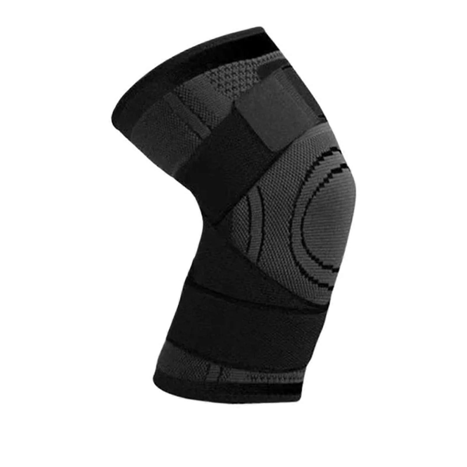 Kniesttze 2PCS Knee Pads Sports Pressurized Elastic Kneepad Support Fitness Basketball Volleyball Brace Protector (Black, L) L Black