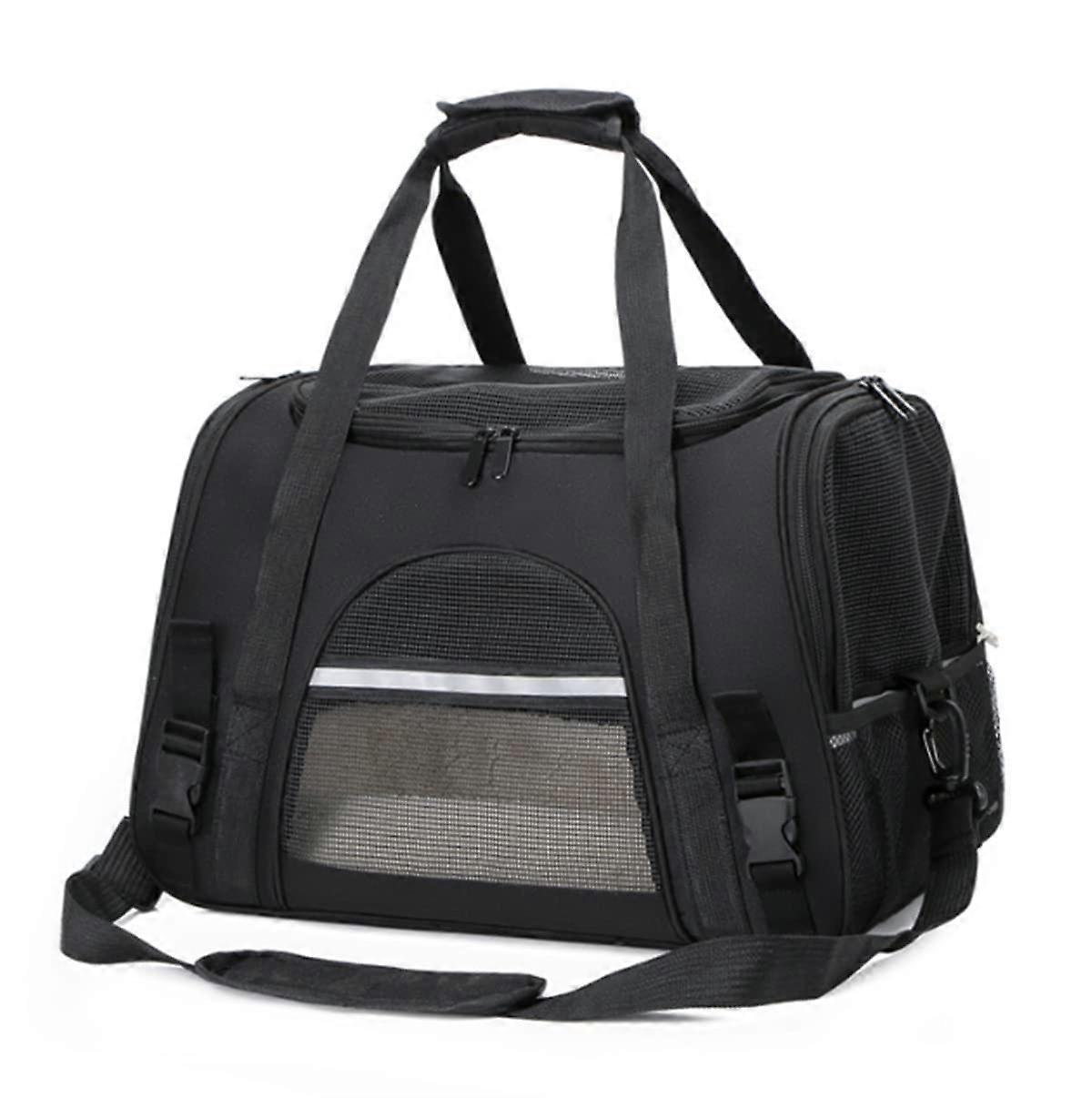 Pet Carrier Bag Soft Pet Carrier Airline Approved Travel Bag with Mesh Window for Small Medium Cats Dogs (Black)