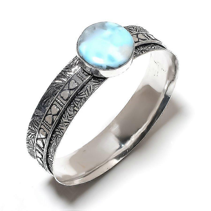 Republic Larimar Gemstone 925 Sterling Silver Cuff Bangle 7.5"