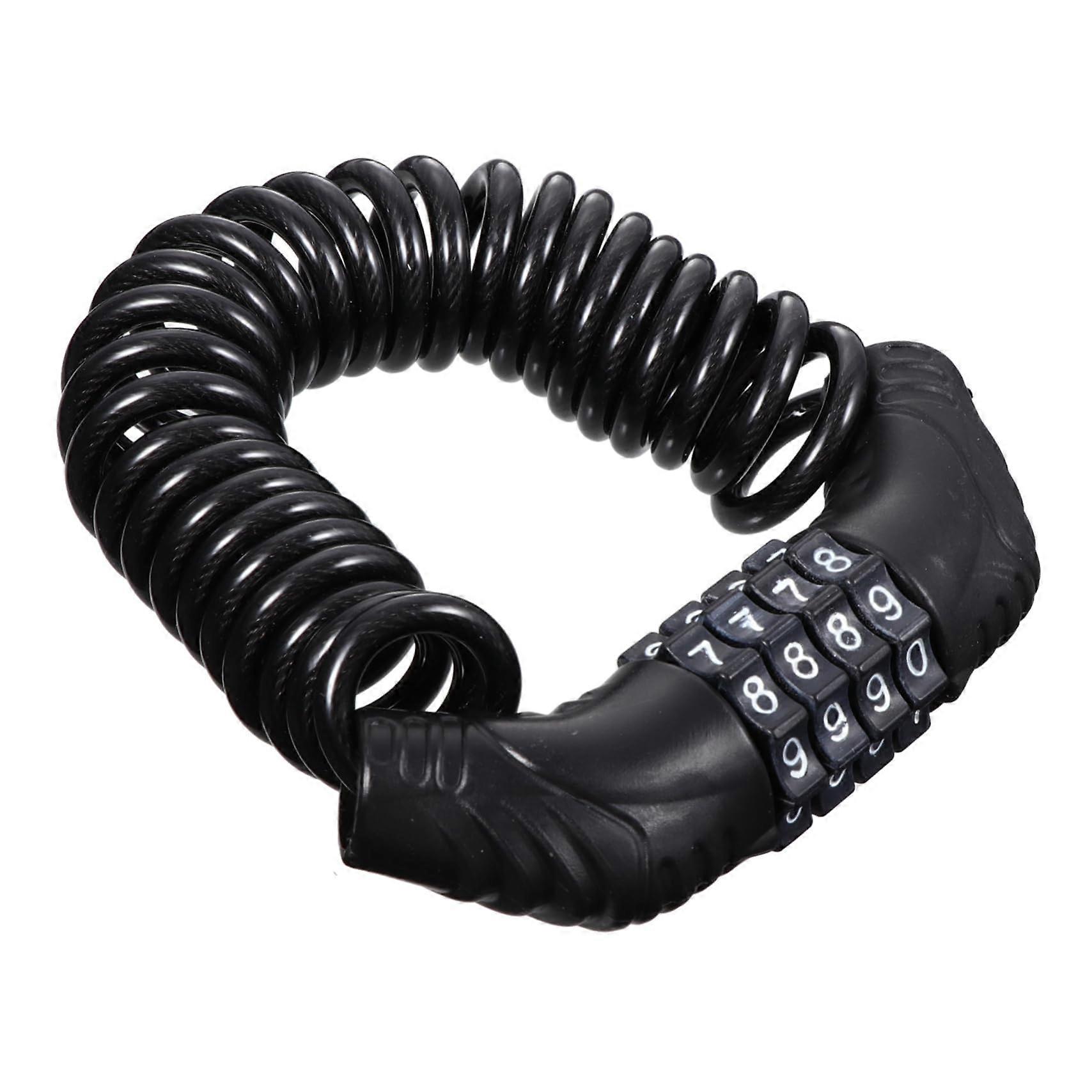 Bicycle Helmet Lock Password Protected Six Digit Cable Lock For Helmets Motorcycles And Skateboards Black