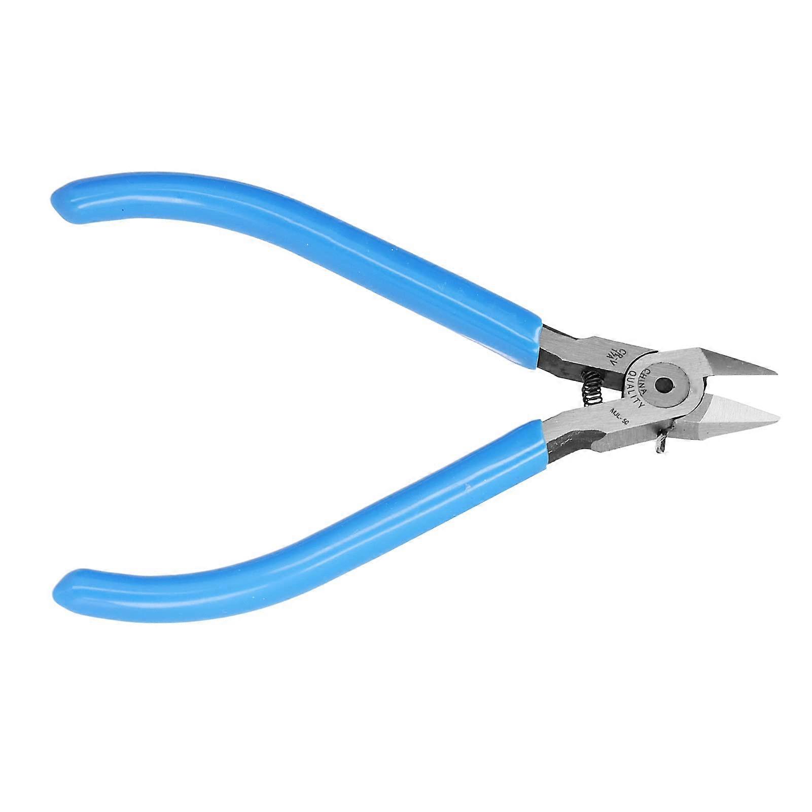 Side Cutter Pliers with Rebound Spring for Efficient Trimming of Circular Parts for Technicians [Blue Color]