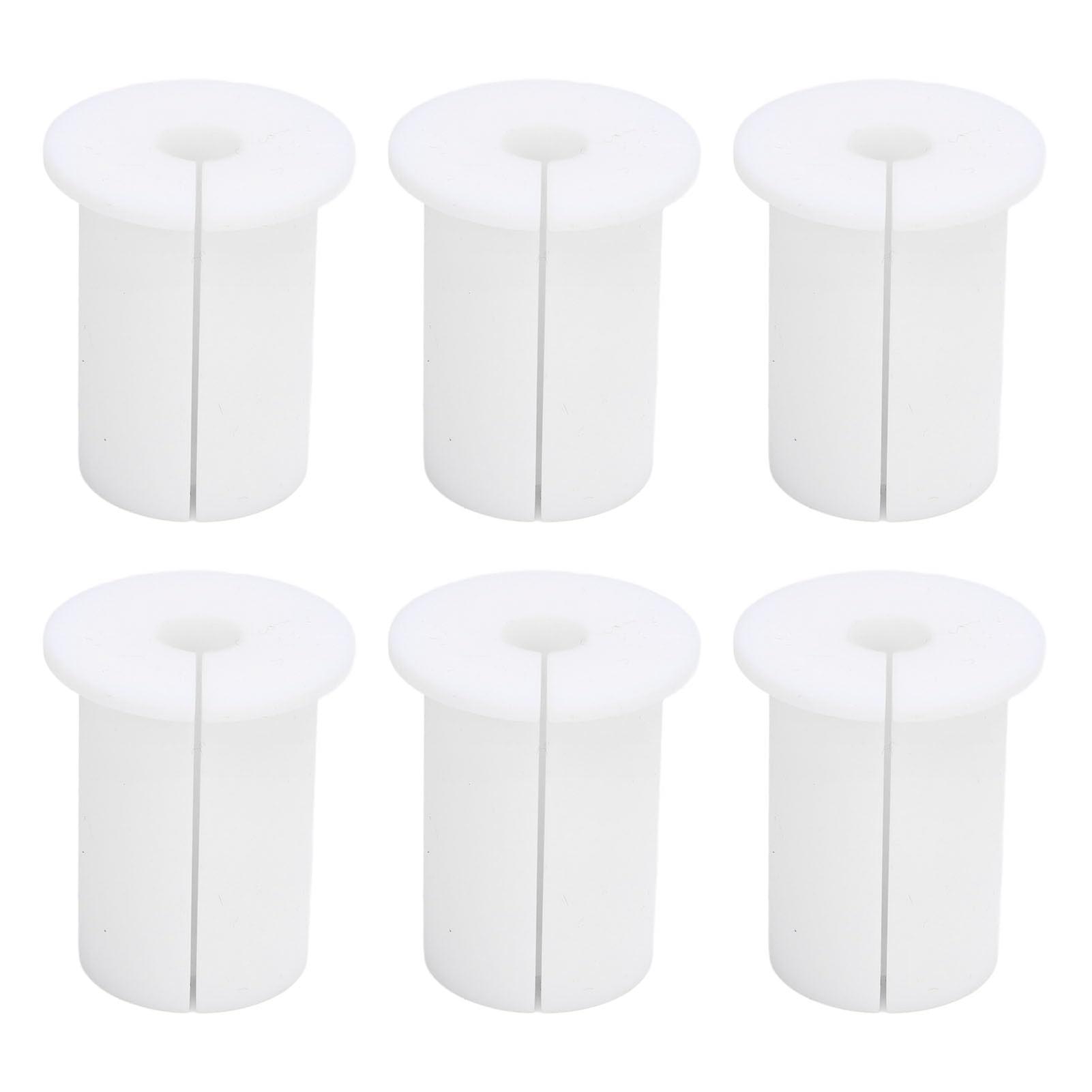 6-Piece Cable Routing Kit 1-Inch Wall Plate For Cable Pass-Through Silicone Grommets For Rectangular Sockets Ethernet White