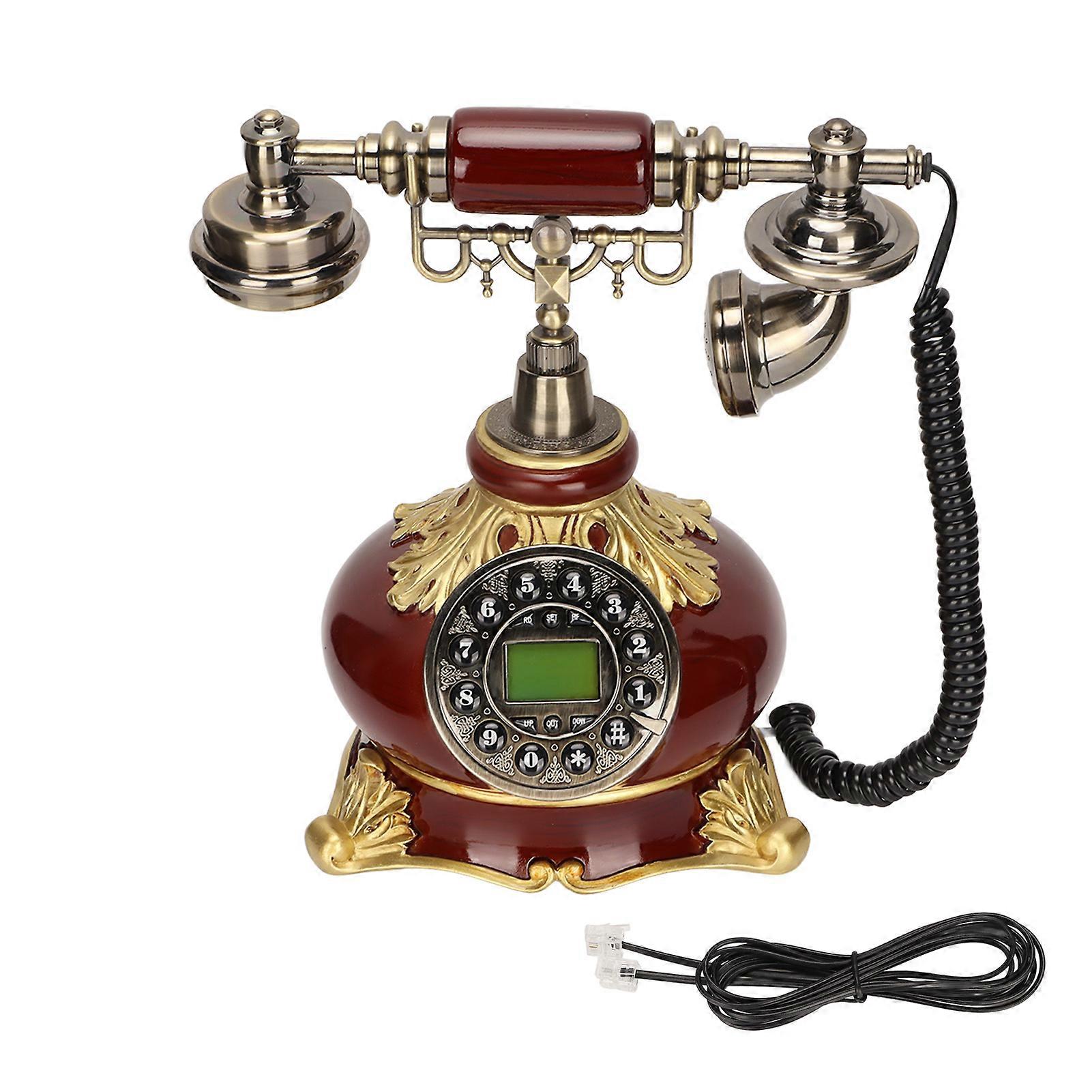 Antique European Retro Telephone with LCD Display, Perfect for Home and Office Decor