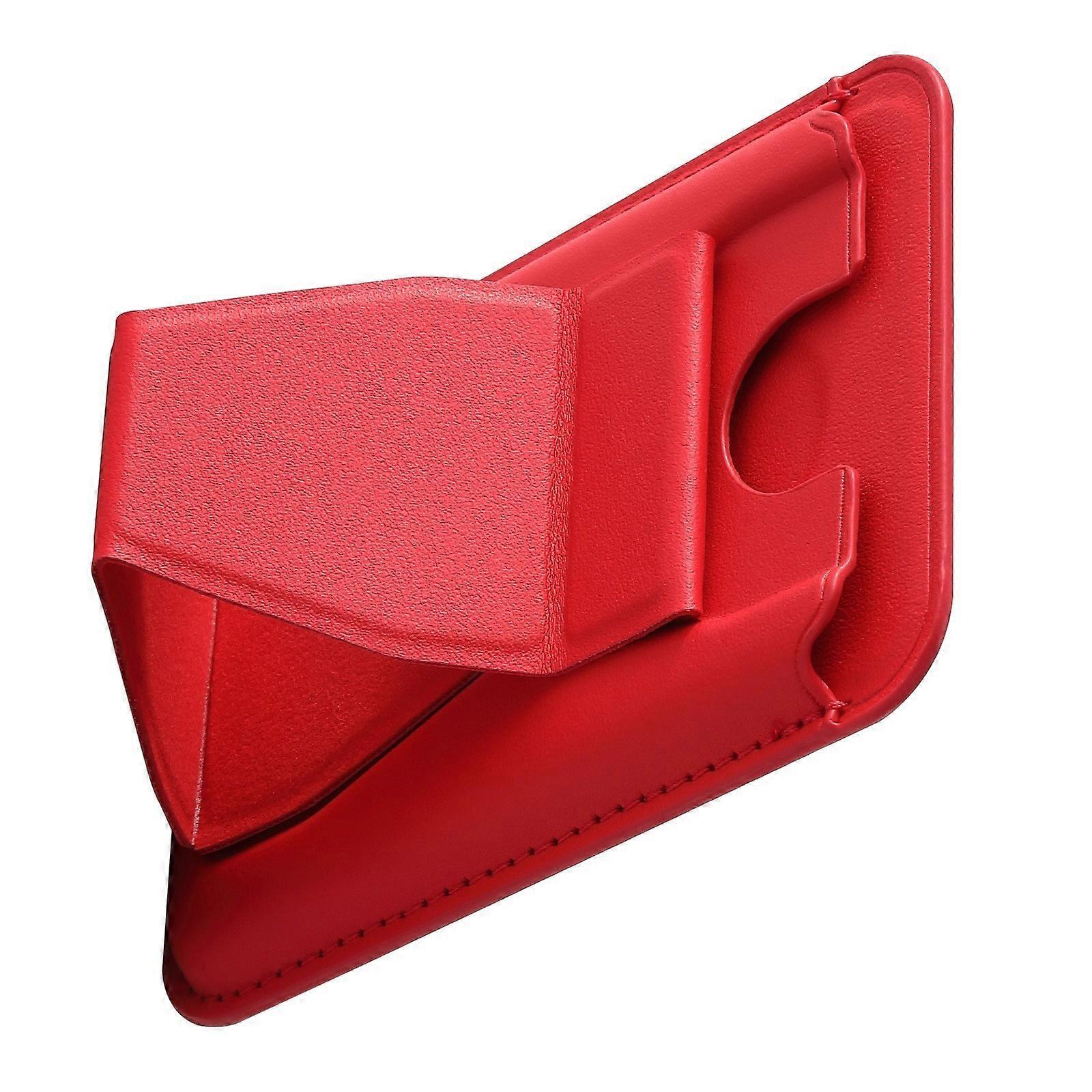 Foldable Phone Stand with Builtin Card Storage Strong Magnetic Wallet Backing Card Holder Universal Phone Mount Red