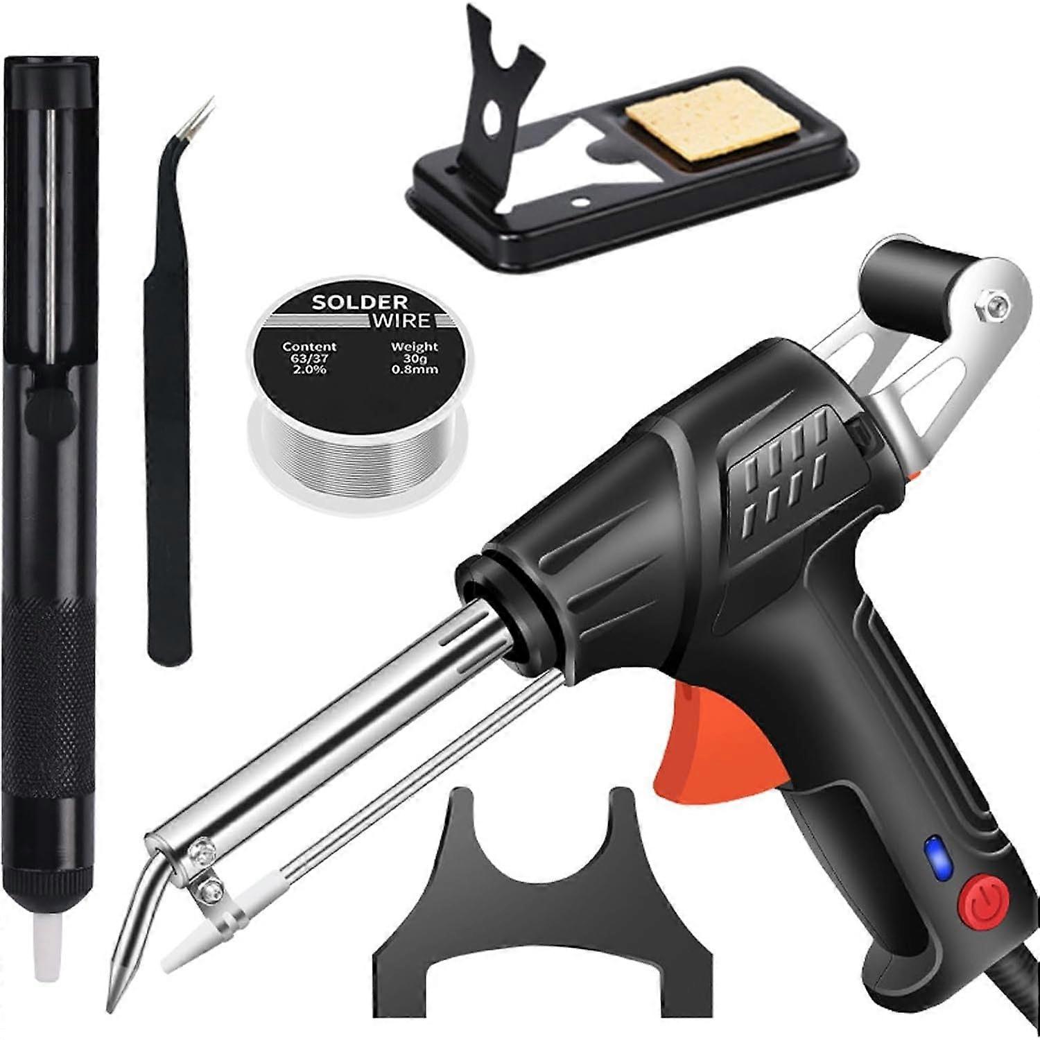 Internally Heated Industrial Laser Welding Tools, Multi-Function Black Soldering Iron Set, Handheld Welder for Metal and Plastic