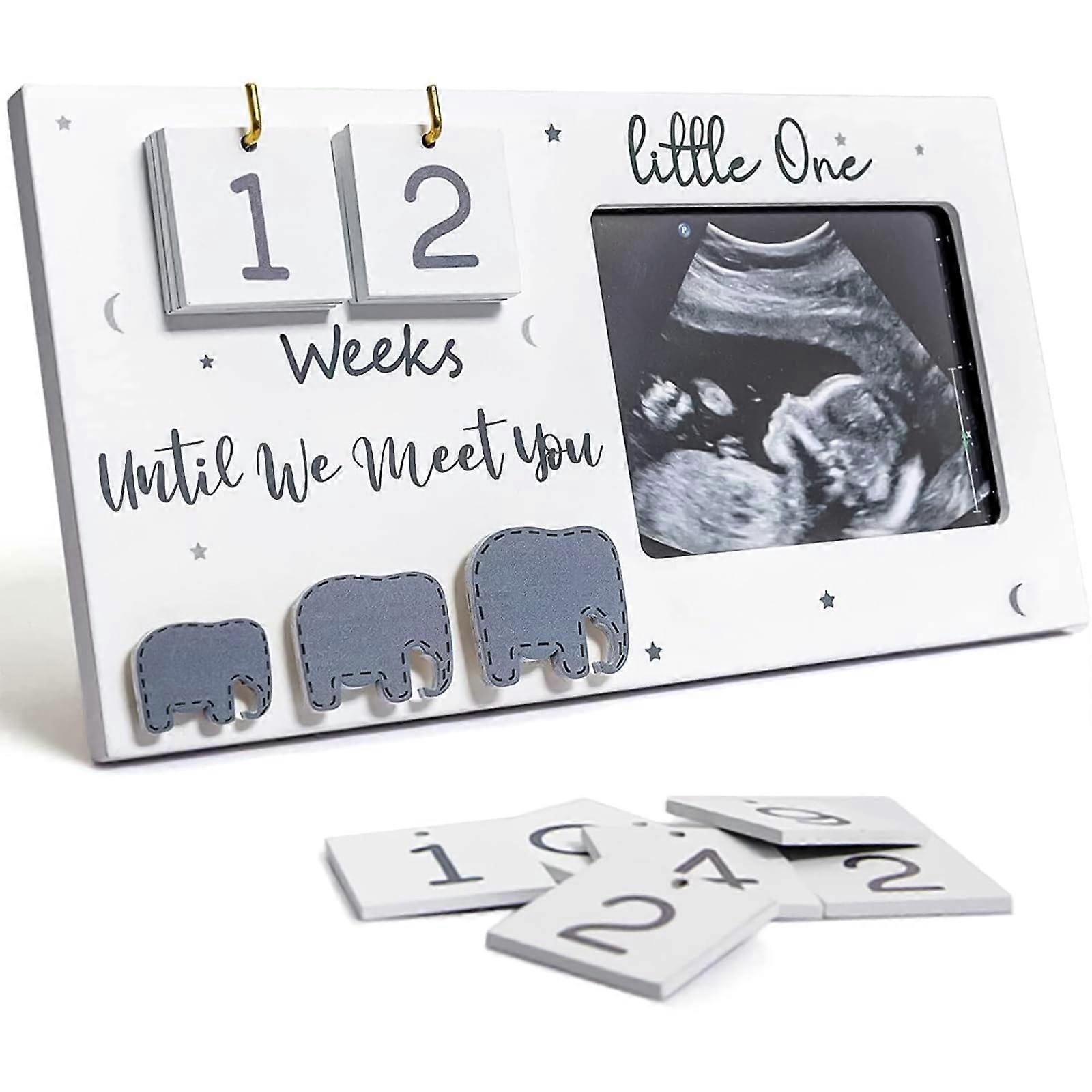 Baby Scan Photo Frame  Pregnancy Gift with Countdown Calendar  Changeable Mats