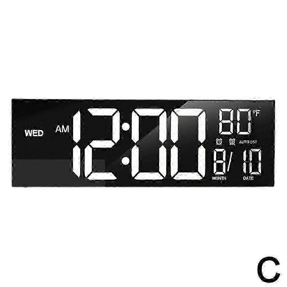 16inch Large Digital Wall Clock with Remote Control LED Screen Dispaly_
