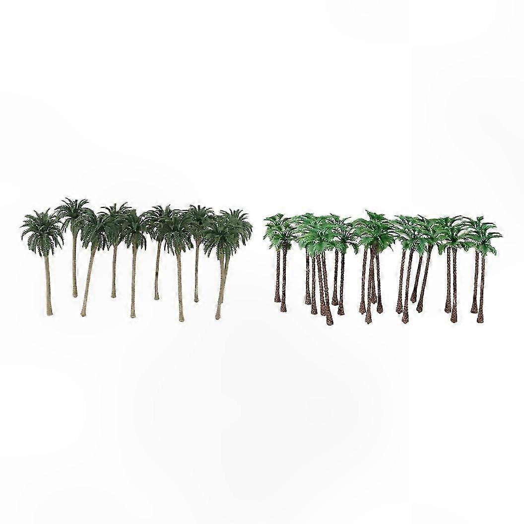 Artificial Coconut Palm Scenery Layout Model for Rainforest Themes, 40 Pieces Plastic Decorative Trees for Dioramas and Displays
