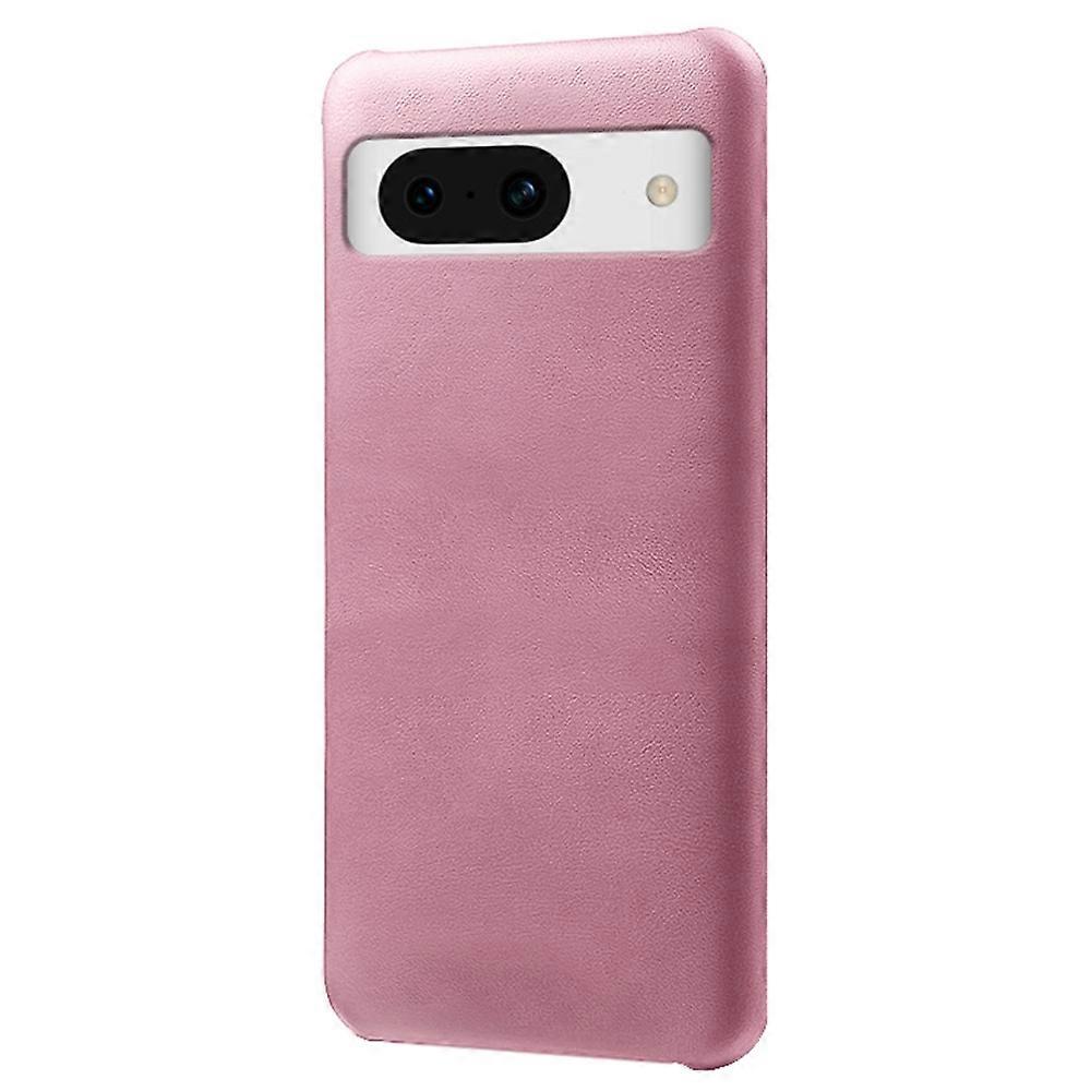 For Google Pixel 8a Case Calf Texture PU Leather Hard PC Phone Cover - Rose Gold