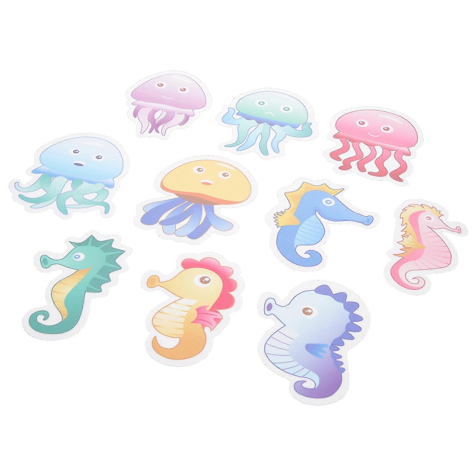 10pcs Non Slip Bathtub Stickers for Bath Tub Decorative Decals with Cartoon Wall Stickers