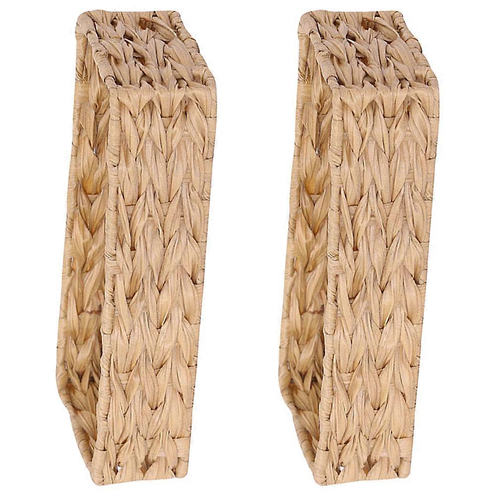 Beige Woven Storage Basket for Home Decor Portable and Compact Size Suitable for Small Items Storage 2 Pieces