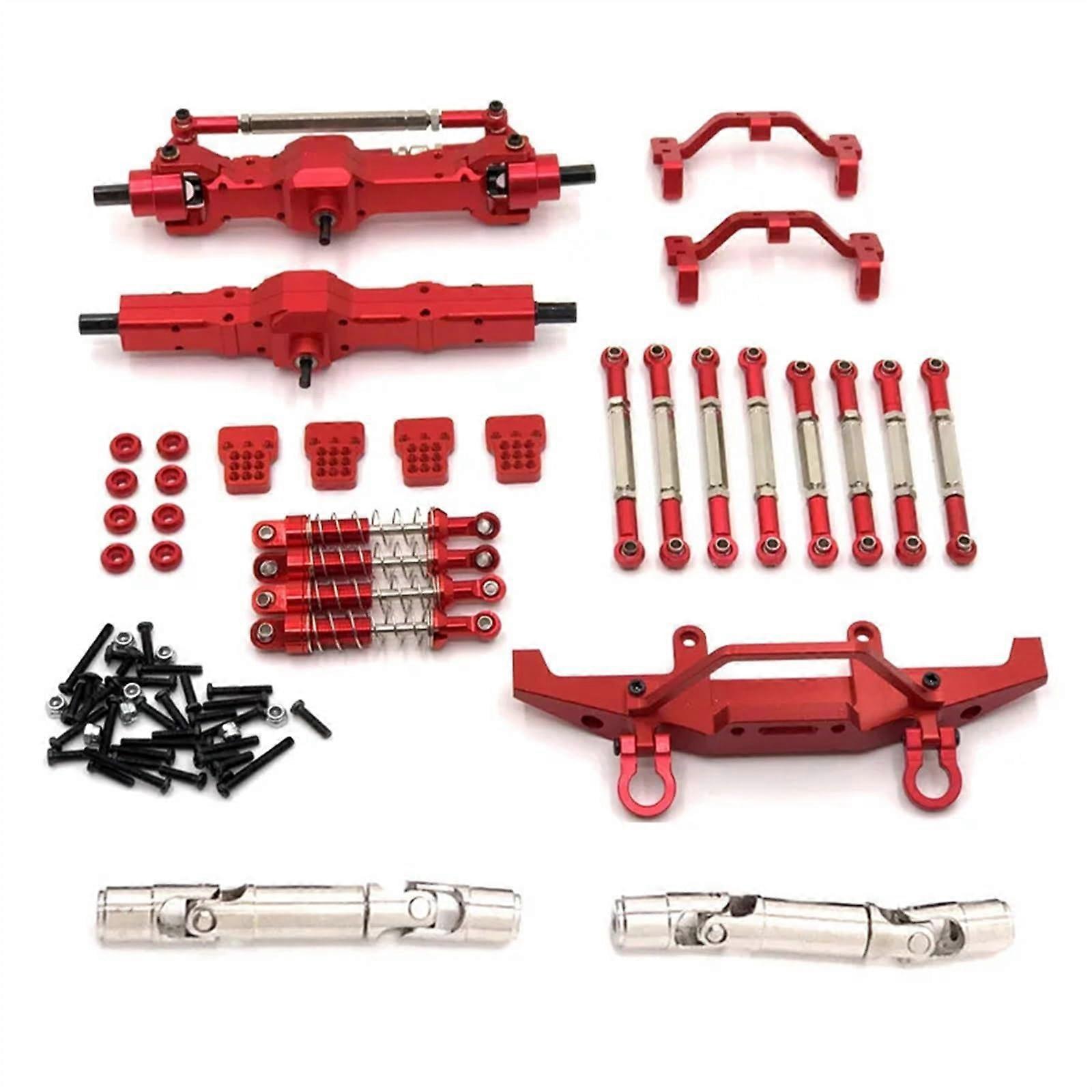 Metal Upgrade Tie Rod Shock Absorber Tie Rod Seat Nine Piece Set For Feiyu FY003-5A WPL C14 C24 1/16 RC Car Parts Red