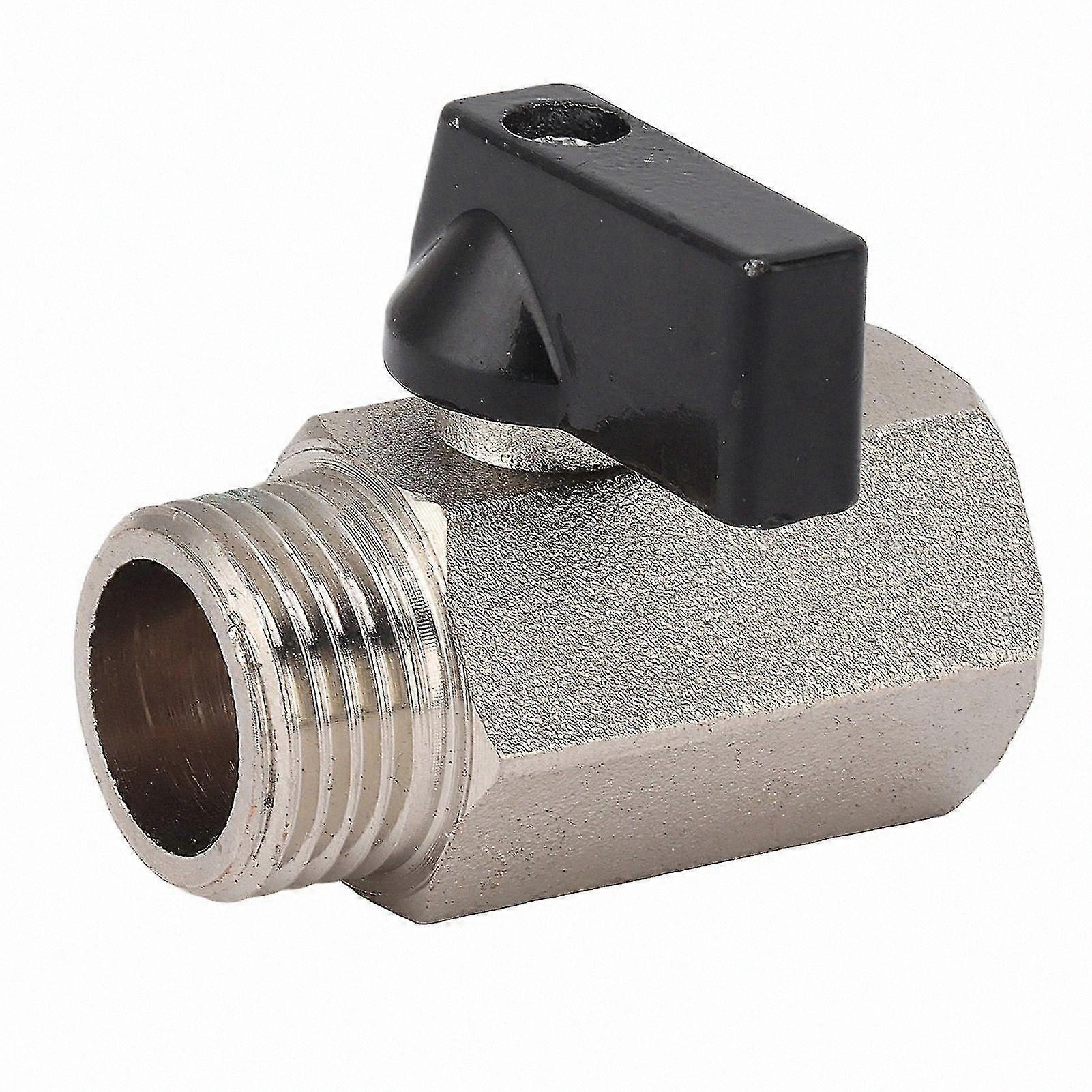 Durable Brass Ball Valve with Male and Female Threads for Home Water Systems 1/2 Inch Sandblasted Finish