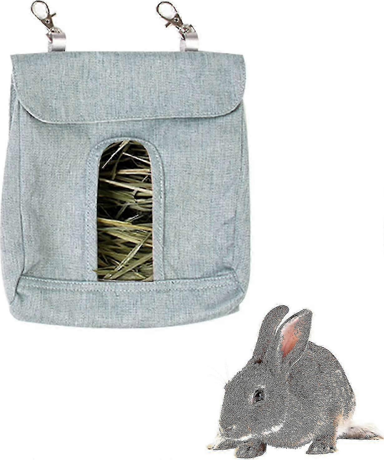 Kanin hø foderpose med foderhul, marsvin chinchilla kanin hamster høpose opbevaringspose f