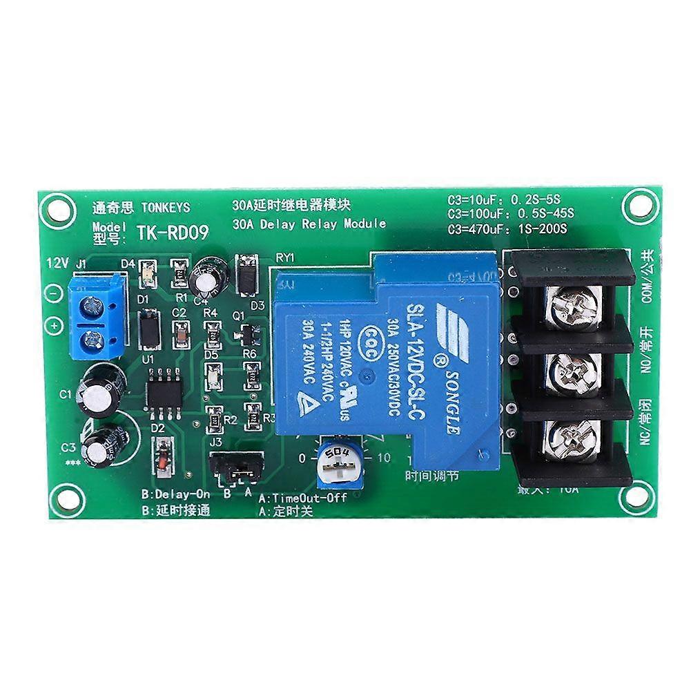 30A DC 12V Delay Timing Relay Module Delay Timer Board 0.1-5 Seconds Time Range