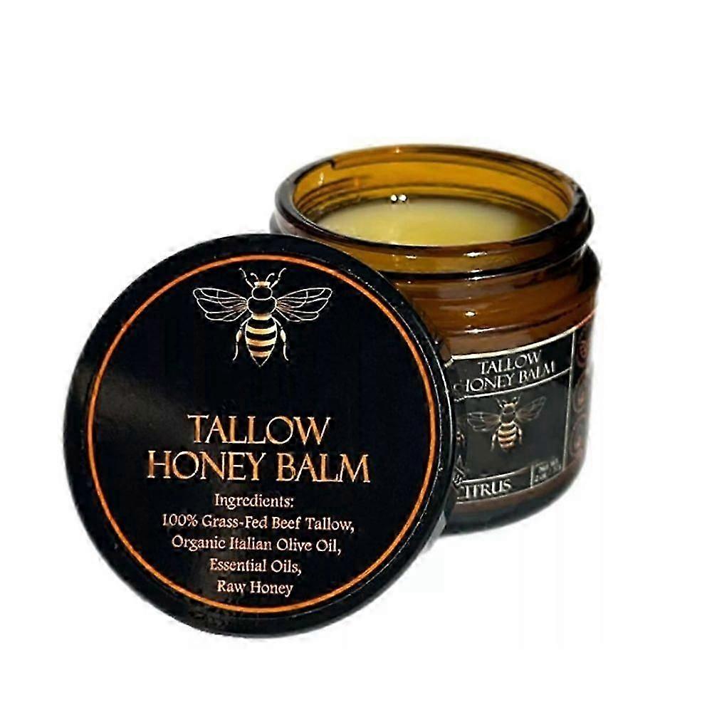 1-3pcs Organic Grass-Fed Beef Tallow Balm with Raw Honey - HF