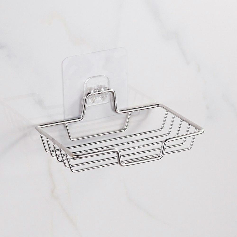 Stainless Steel Soap Holder For Household, Non-Punching Wall Hanging Soap Tray, Suitable For Bathroom, Kitchen, Square