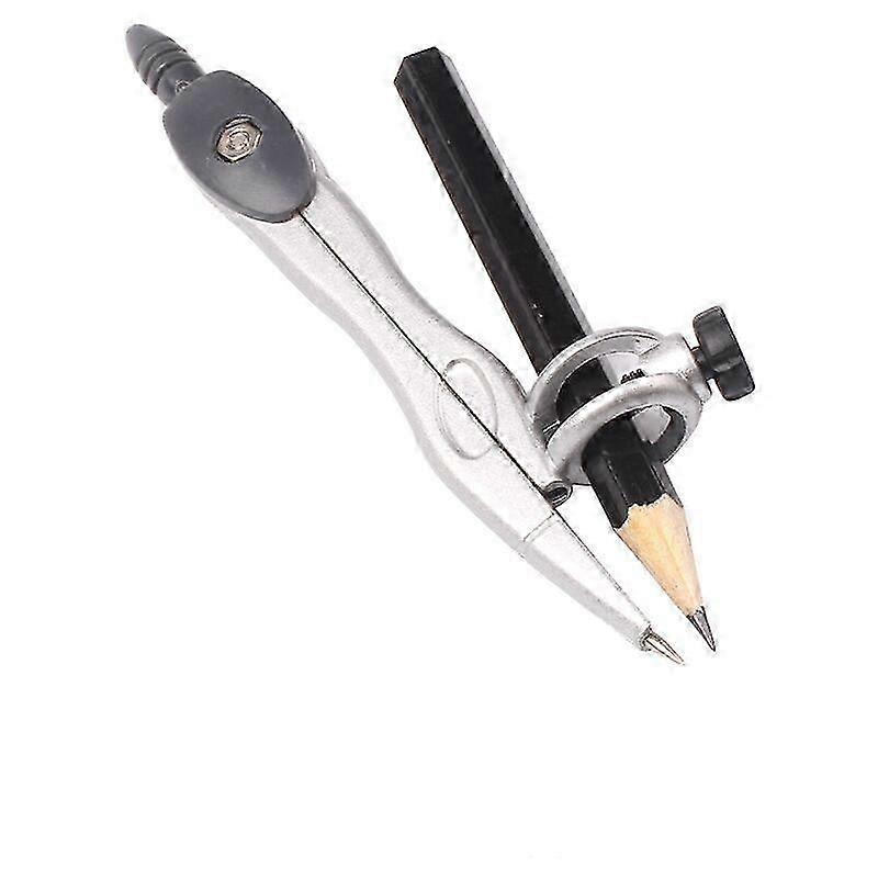 Compass with Ring, Precision School Compass, Quick Set Compass, Metal Compass, Pointed Compass for Carpenter/Drawing/Leatherworking, silver, one piece