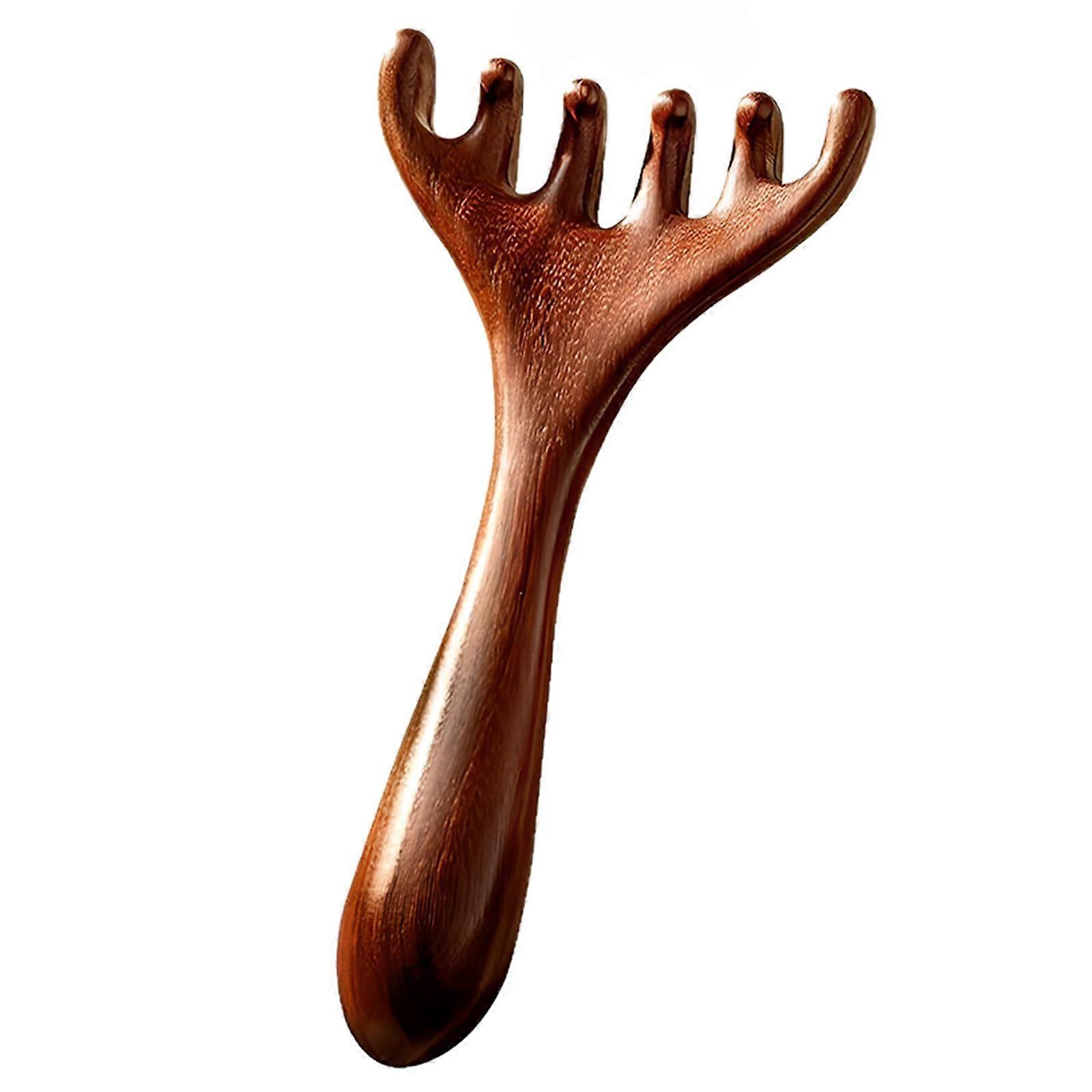 Head Scratcher Scalp Massager for Meridian Stimulation – Wooden Acupressure Comb for Stress Relief & Hair Growth Support