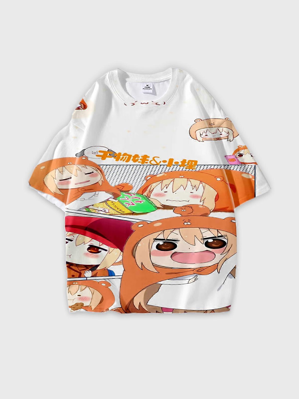 T-Shirt Short Sleeve Round Neck, Summer Casual Loose Graphic Tee, Unisex The Himouto! Umaru-chan W1258