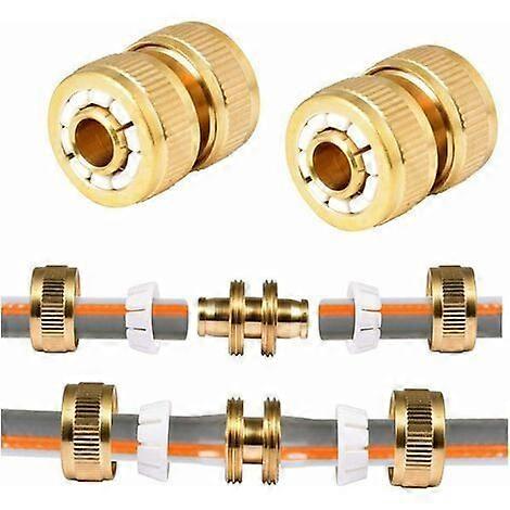 2pcs Brass Pipe Repair Connector - Downspout Fitting Quick Fix Connector