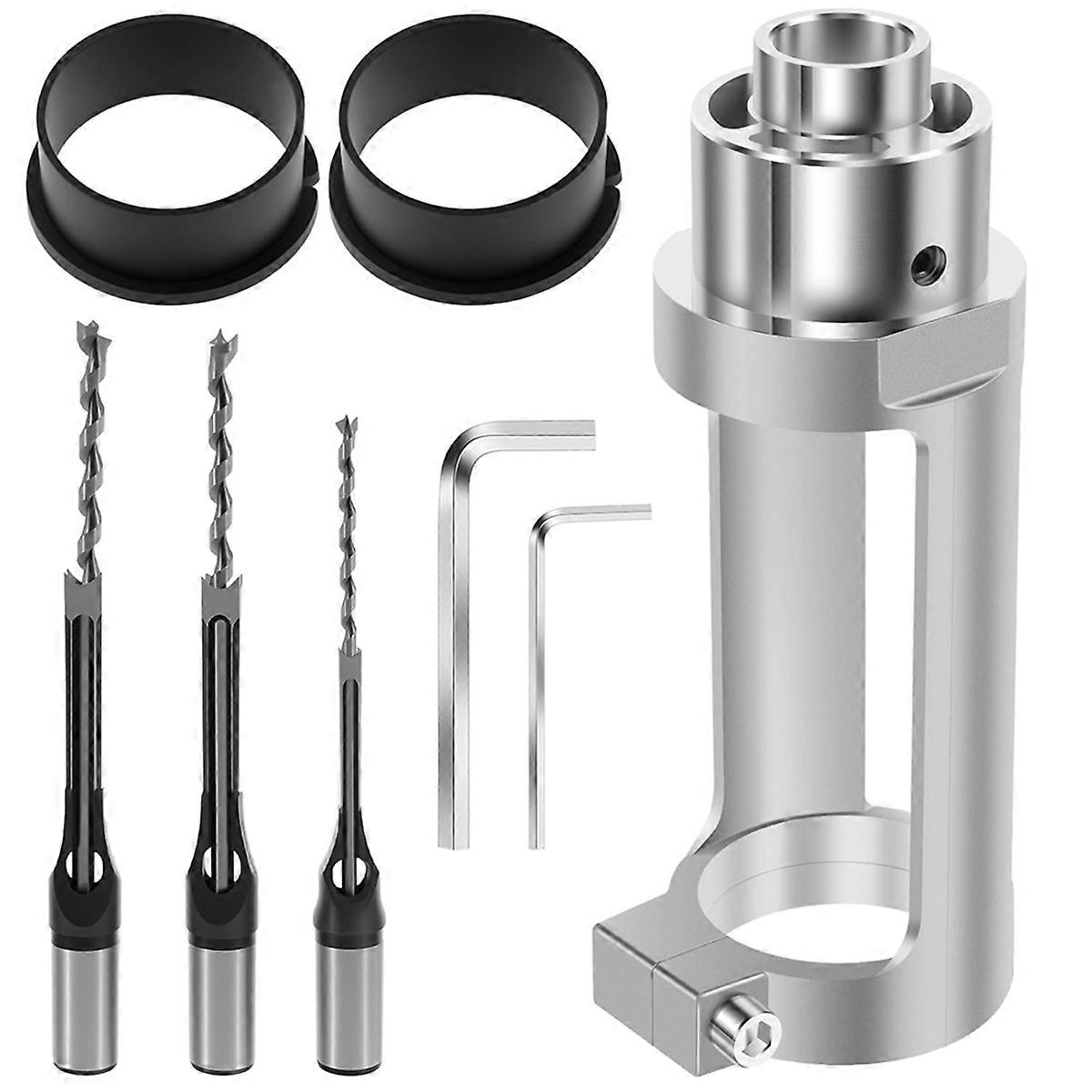 Square Hole Drill Bit Adapter with Bits, Mortising Attachment for Hand Drills, Power Tool Accessory for Woodworking