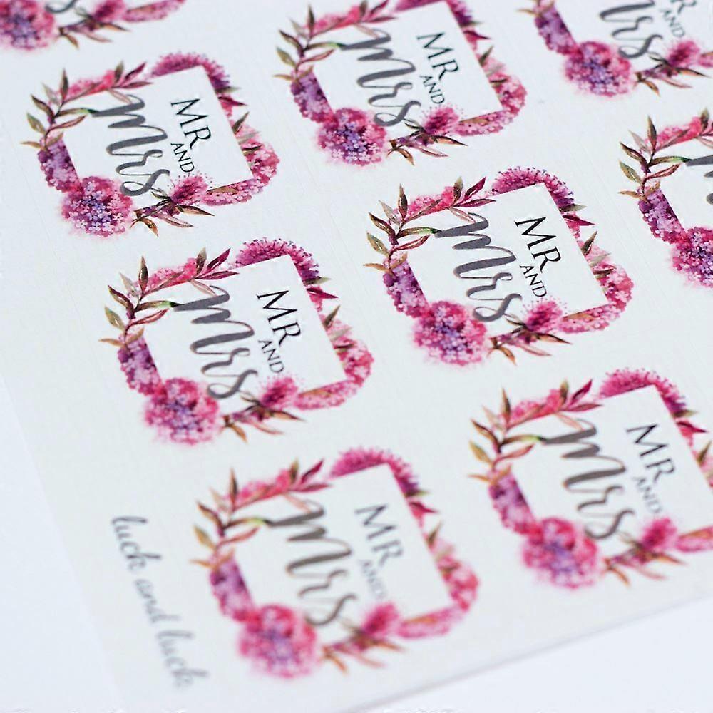 Mr and Mrs Pink Blossom Sticker Sheet