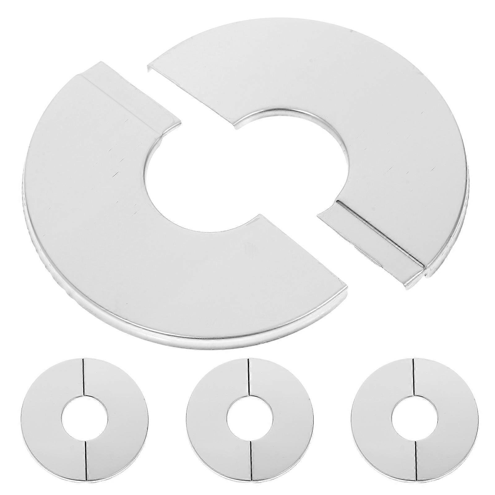 Pipe Decorative Cover Stainless Steel Round Wall Cover Plate for Pipe Use 4Pcs