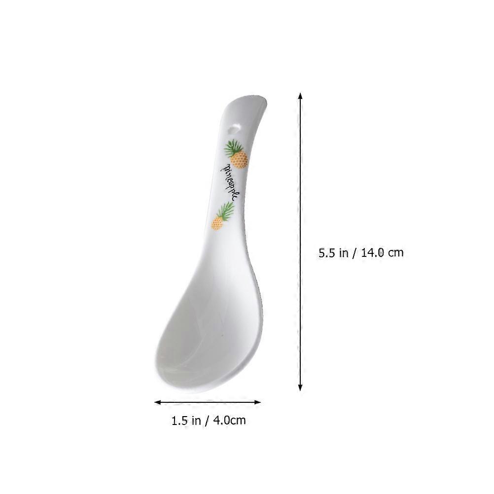 Japanese Ceramic Spoons Soup Spoon for Home 4Pcs Assorted Colors