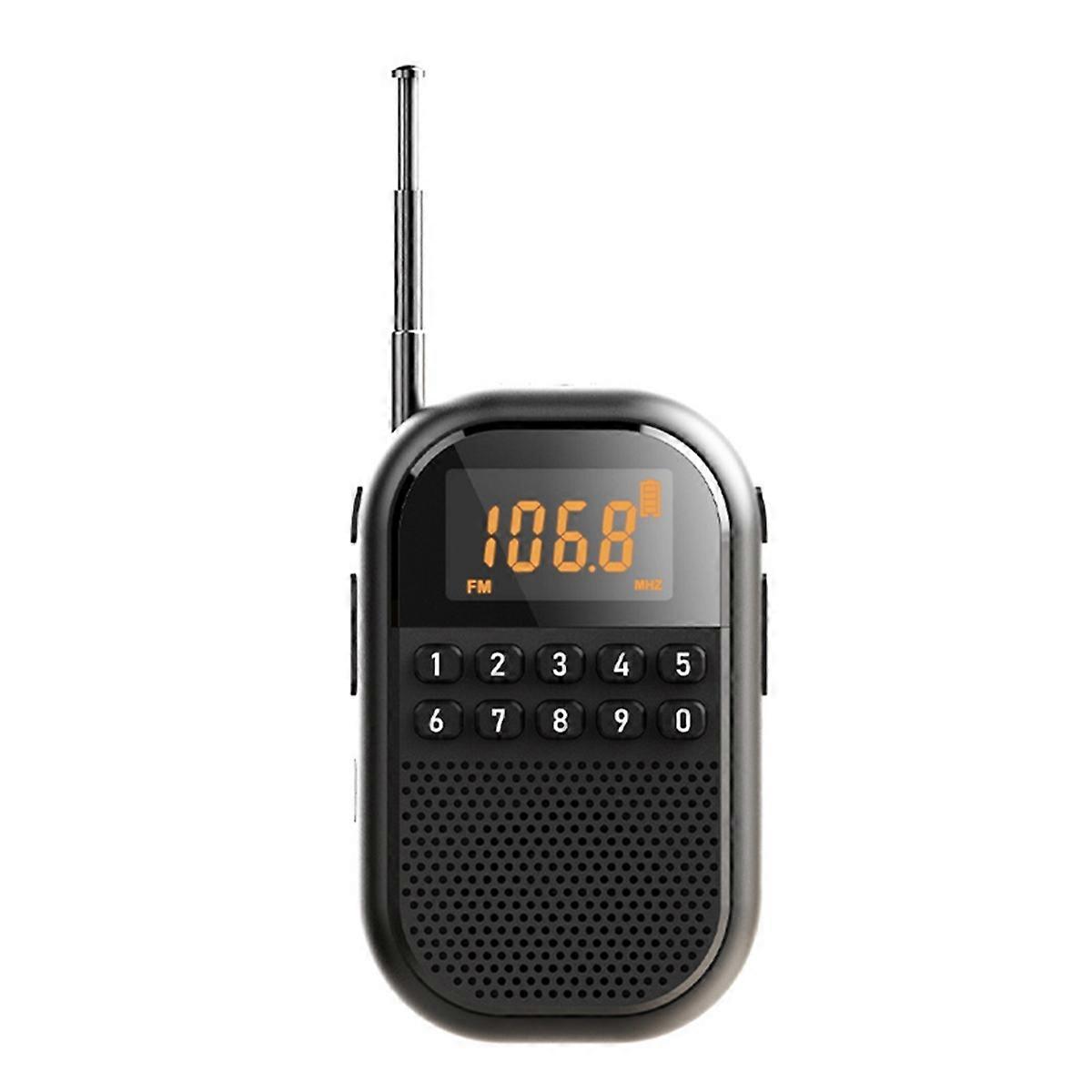 Mini Pocket FM AM Radio Large LCD Display Radios Receiver Wireless Bluetooth Speaker TF Card Music Player for Elder B