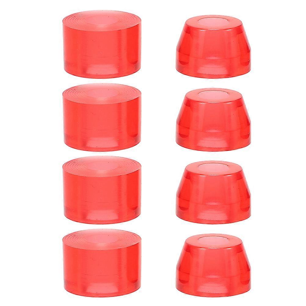 Skateboard Bushings Hardskate Trucks 8Pcs Vibration Damping Pads In Red For Optimal Performance During Street Skating And Skate Park Activities