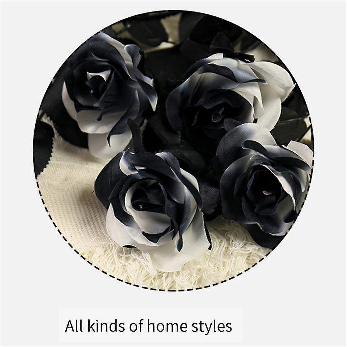 Halloween Black Simulated Rose Flower Simulated Flowers