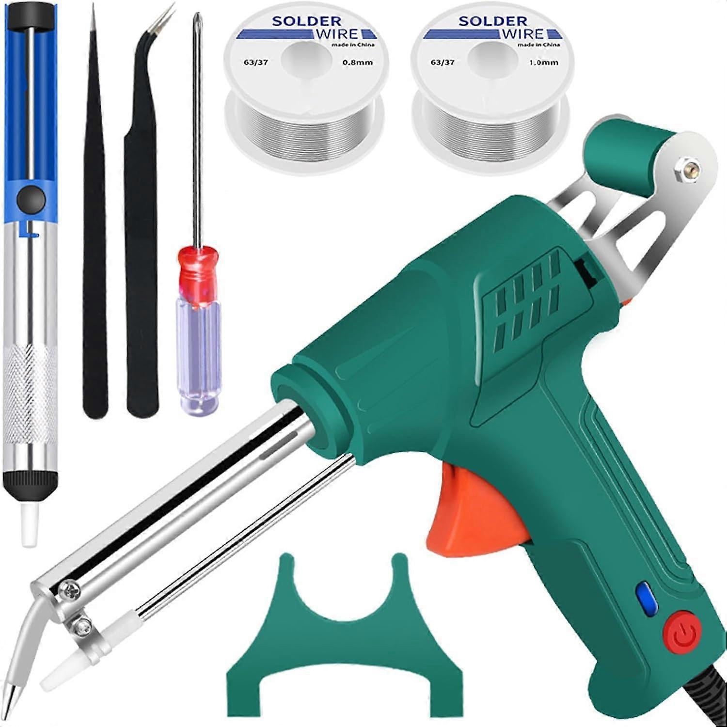 Internally Heated Industrial Laser Welding Tools Soldering Iron Set, Automatic Corded Electric Soldering Gun, Green External Heat