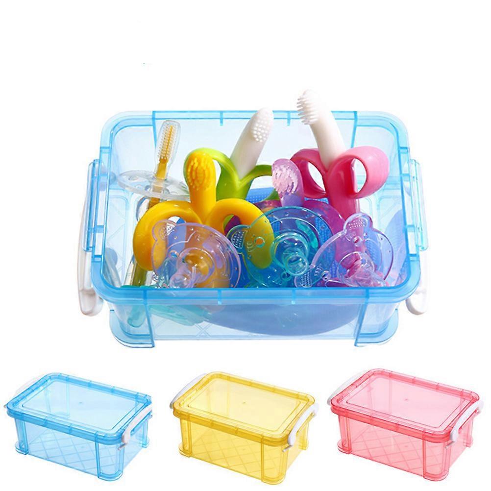 Plastic Container Blue Storage Box for Home Organization 2Pcs