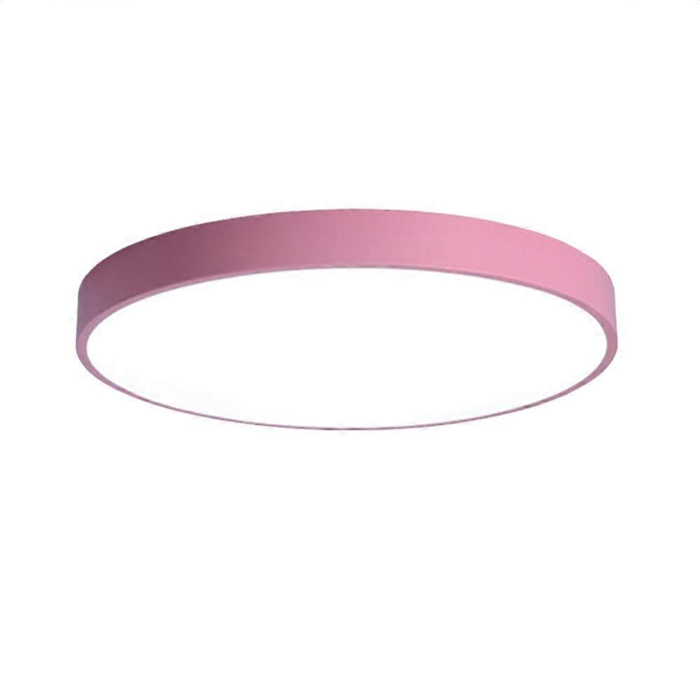 Modern LED Macaron Round Ceiling Light Pink 40cm Dimmable For Kids Room Nursery Home And School Macaron Style Lighting