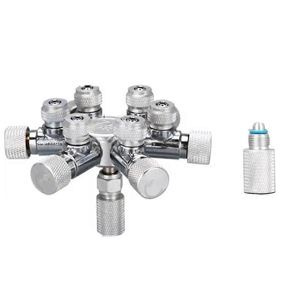  Aquarium Multi Way CO2 Distributor Splitter Needle Valve, Check Valve Bubble Counter for Solenoid Regulat W02-06