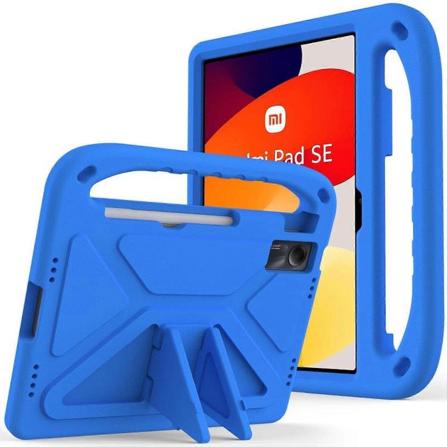 Kids Case For Xiaomi Redmi Pad SE 11Inch () EVA Foam Lightweight Shockproof Durable Tablet Cover With Handle Stand Blue