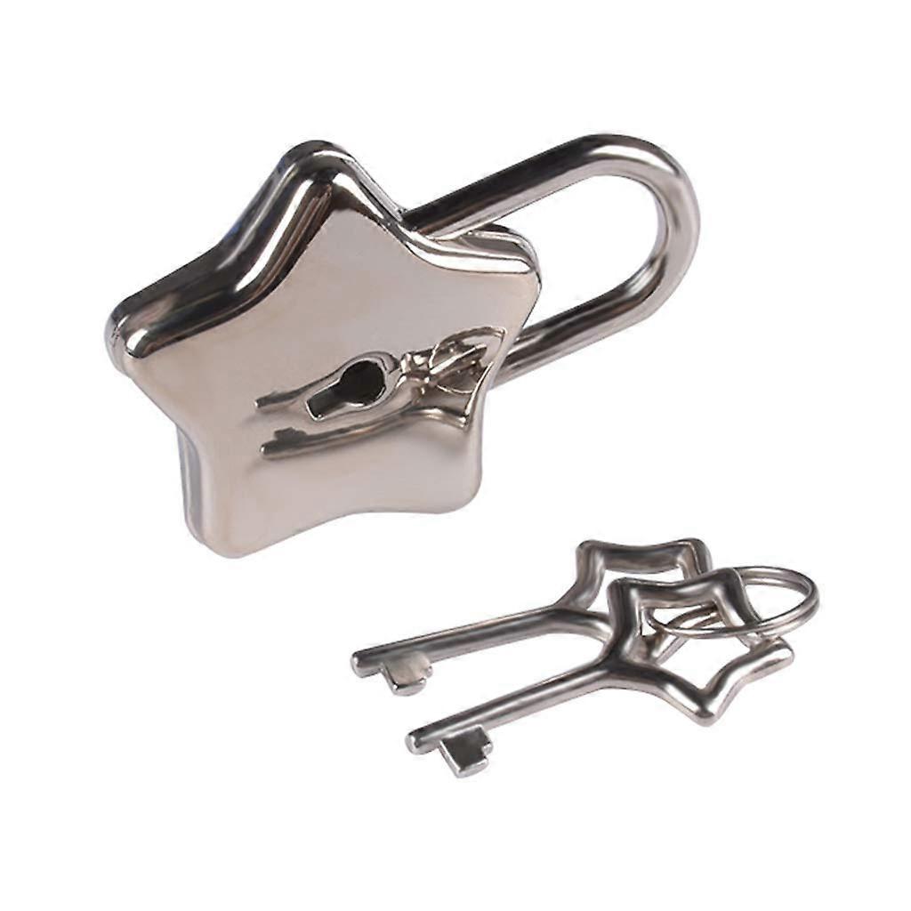 Small Metal Star Shaped Padlock for Jewelry Box, Storage Box, and Diary - Secure Locking Mechanism, Compact Size
