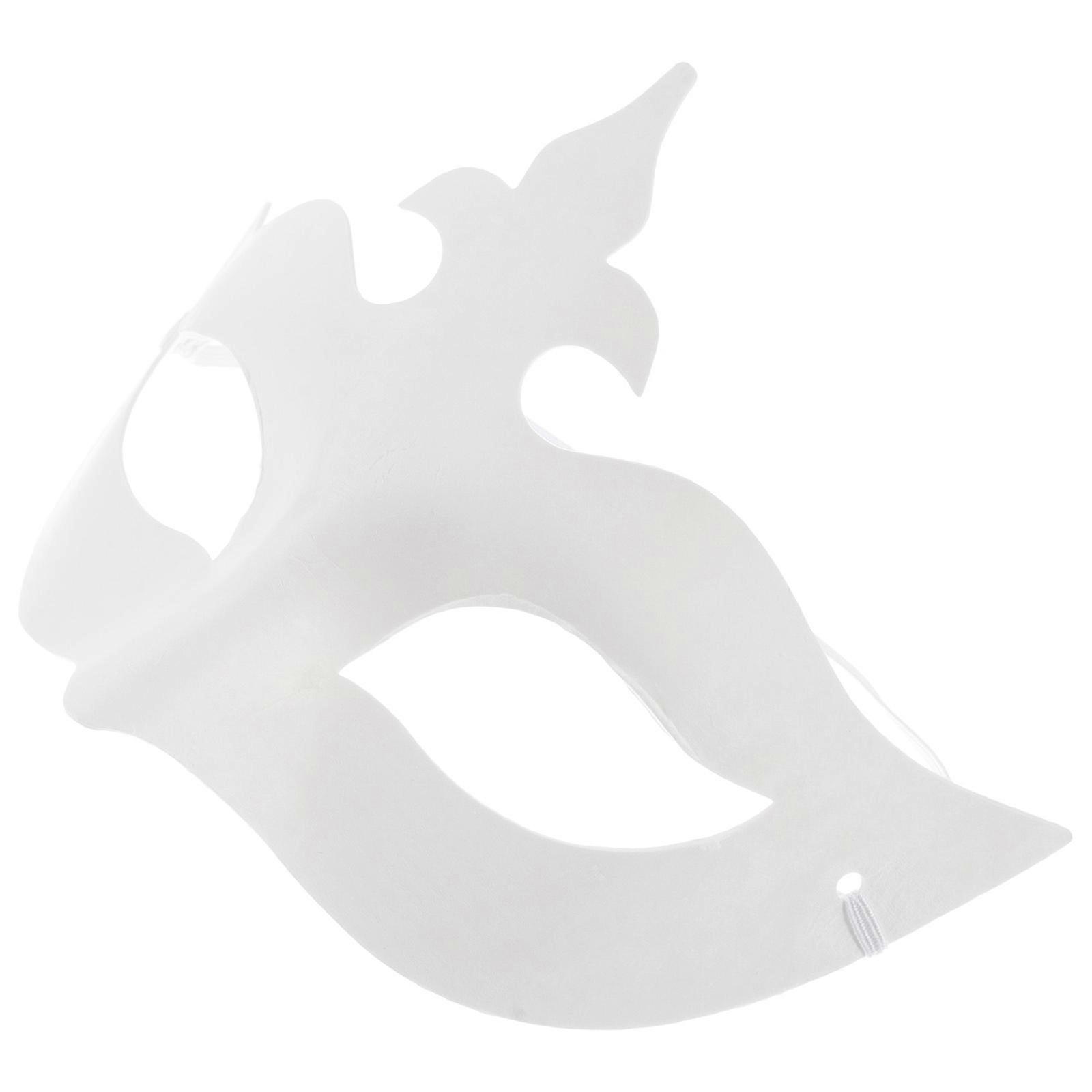 White Paper Crown Mask Blank Mask for Party Use 12Pcs