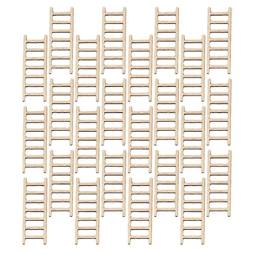 Micro-Landscape Adornment Wooden Stairs for Decor 72Pcs Simulation Ladder