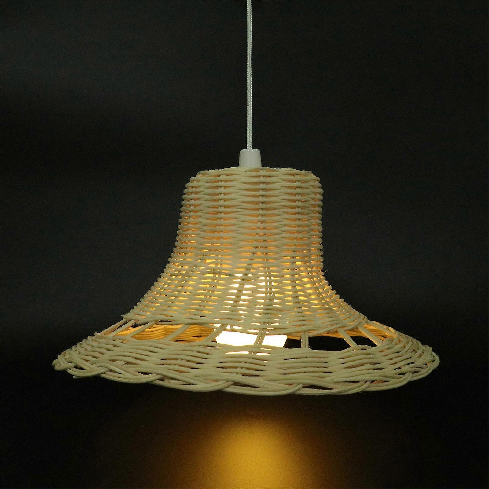 Ceiling Lamp Shade for Home Soft Light Rattan Cover 1Pcs Khaki