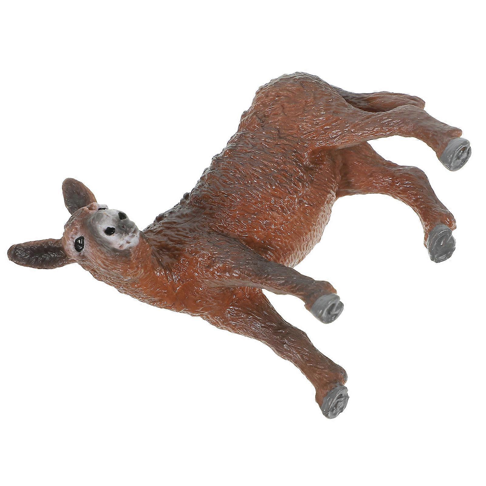 Standing Donkey Ornament Realistic Donkey Model for Decor 2Pcs