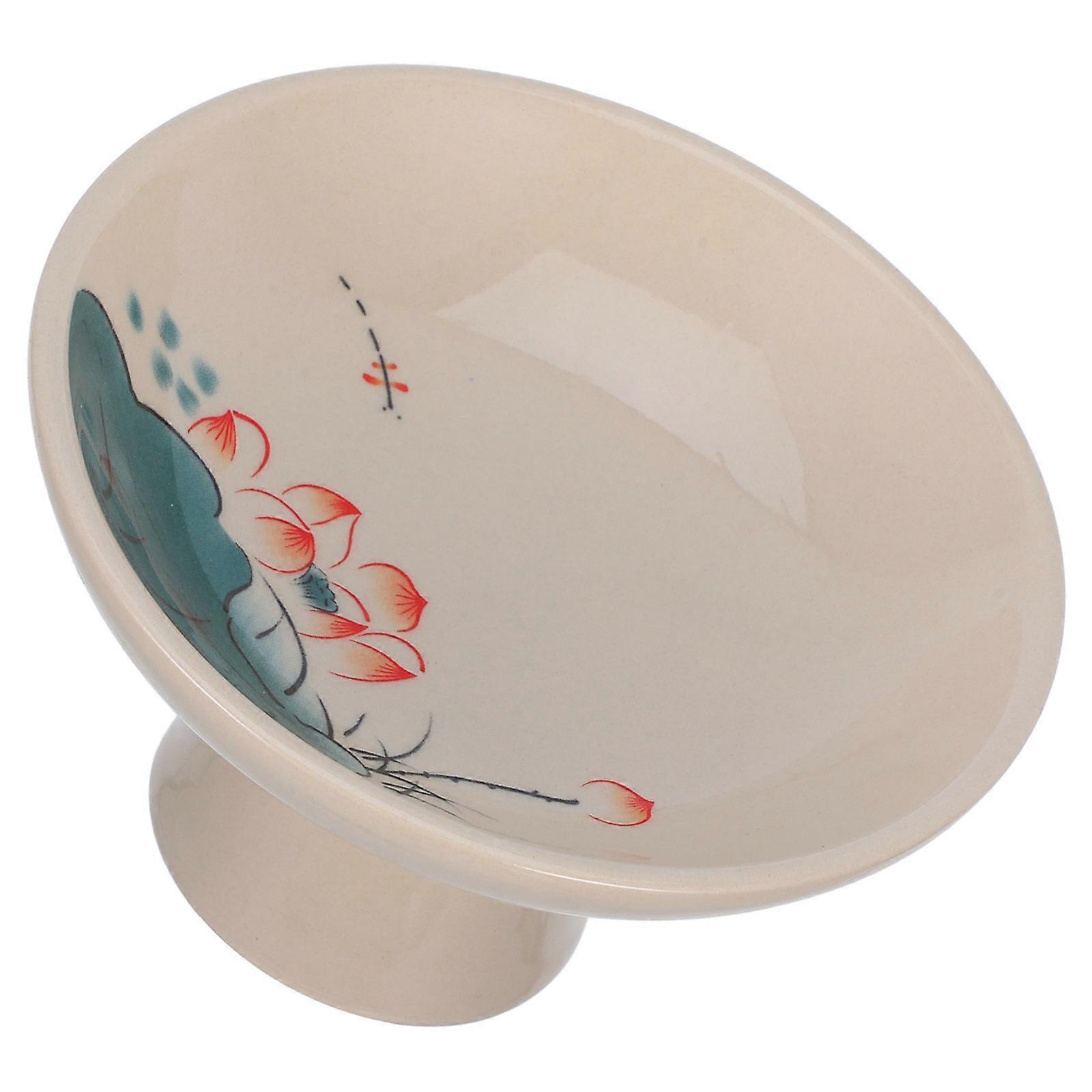 Square Ceramic Footed Bowl Food Display Kitchen Counter Multi-Function Fruit Holder Table Decor 2Pcs