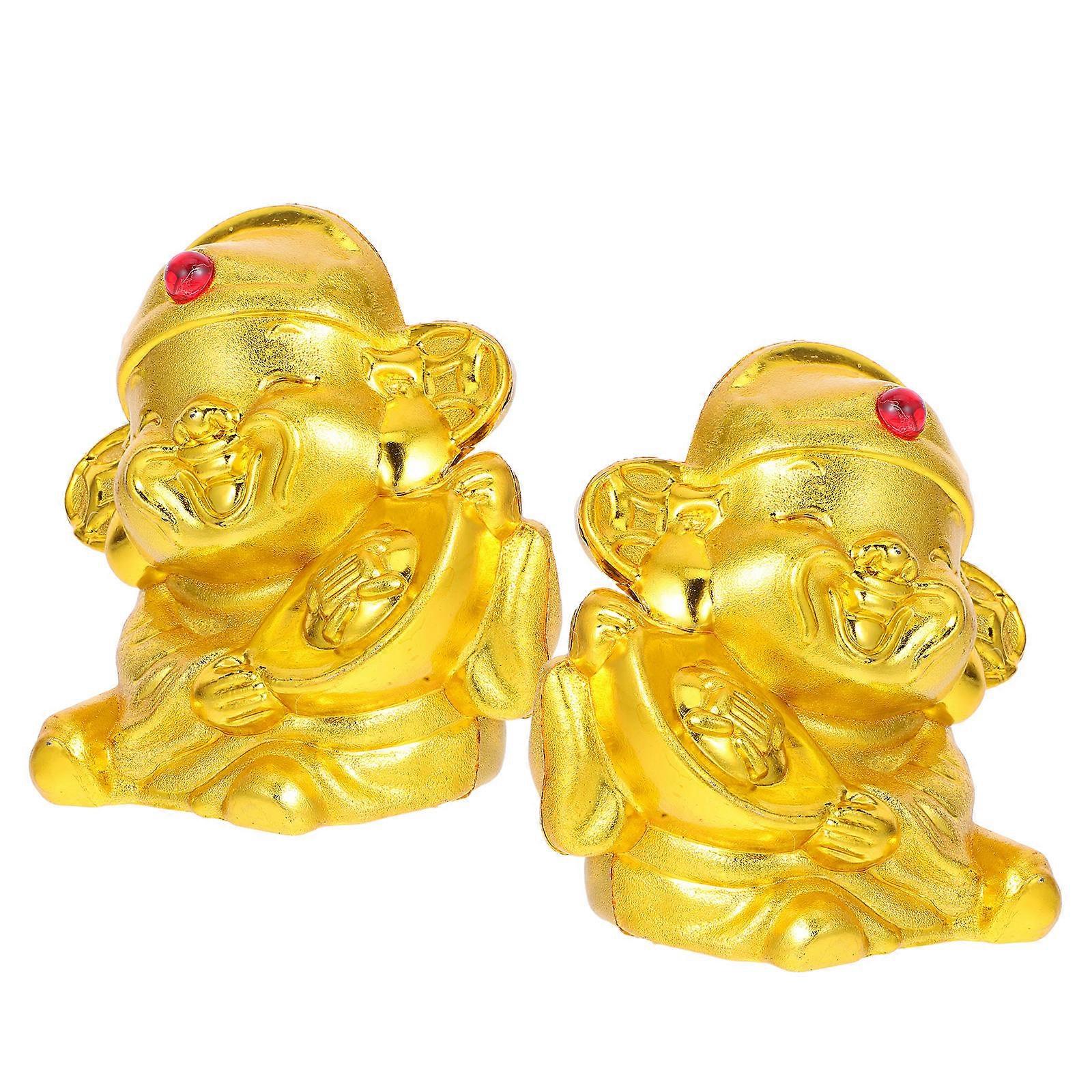 Cai Shen Piggy Bank for Cash Chinese Feng Shui Wealth Statue 2Pcs