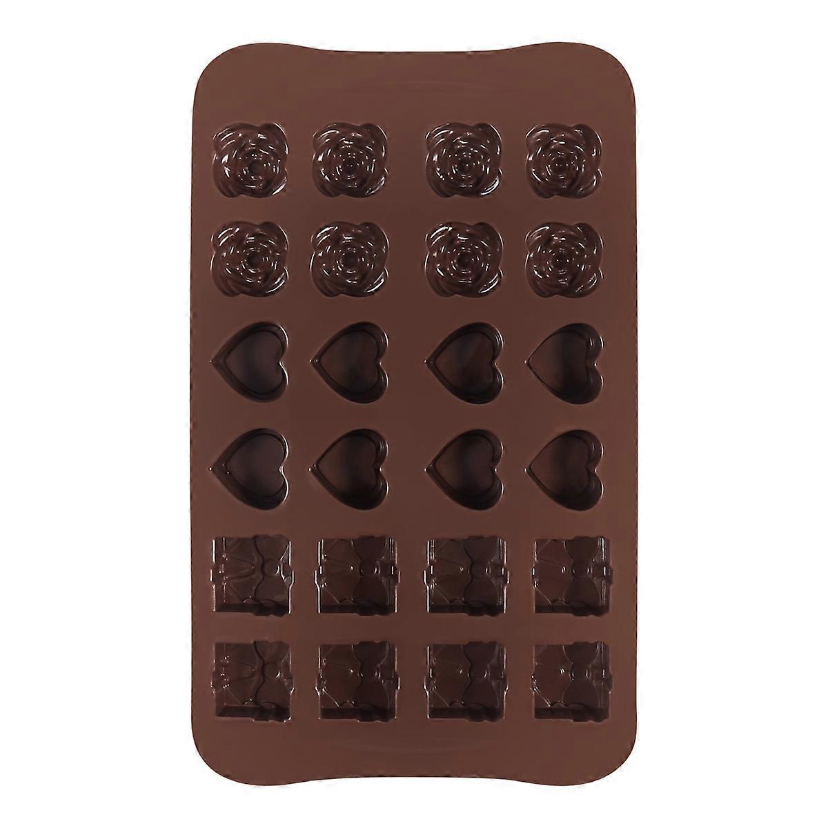 DIY Chocolate Candy Molds Silicone Rose Heart Gift Box 2Pcs