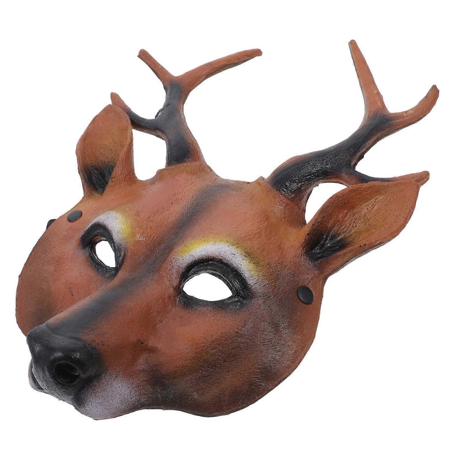 Deer Design Mask Decorative Mask for Party Performance 3Pcs Orange Set